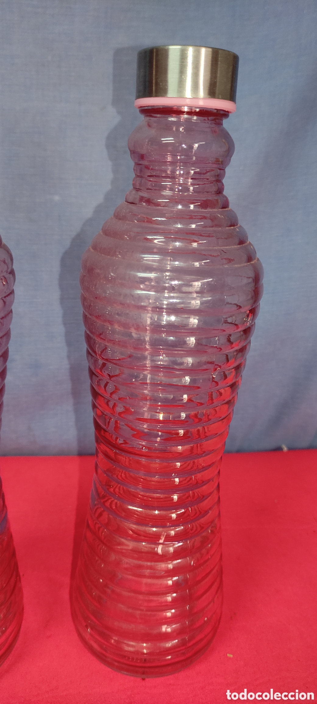 Antig&uuml;edades: Set dos botellas de cristal - Foto 4