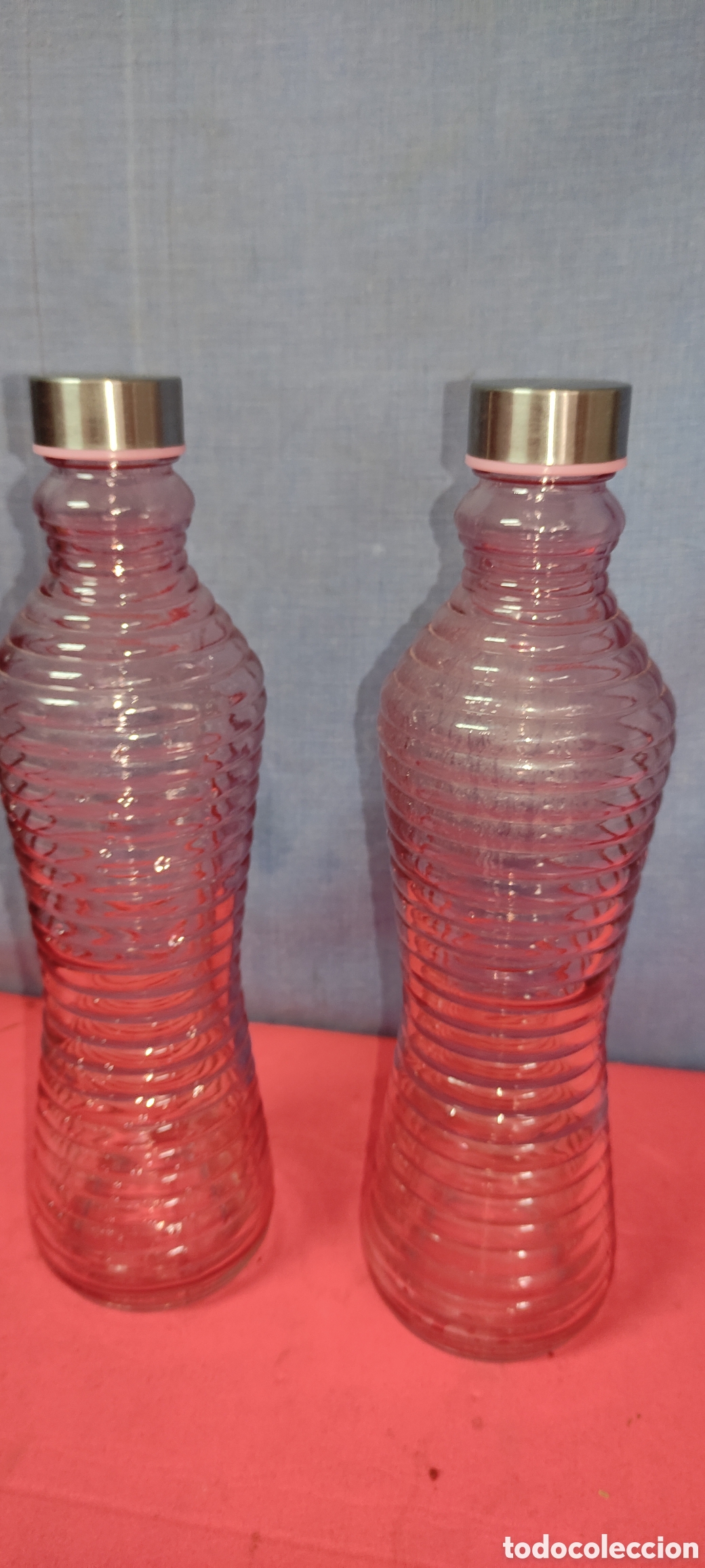 Antig&uuml;edades: Set dos botellas de cristal - Foto 6