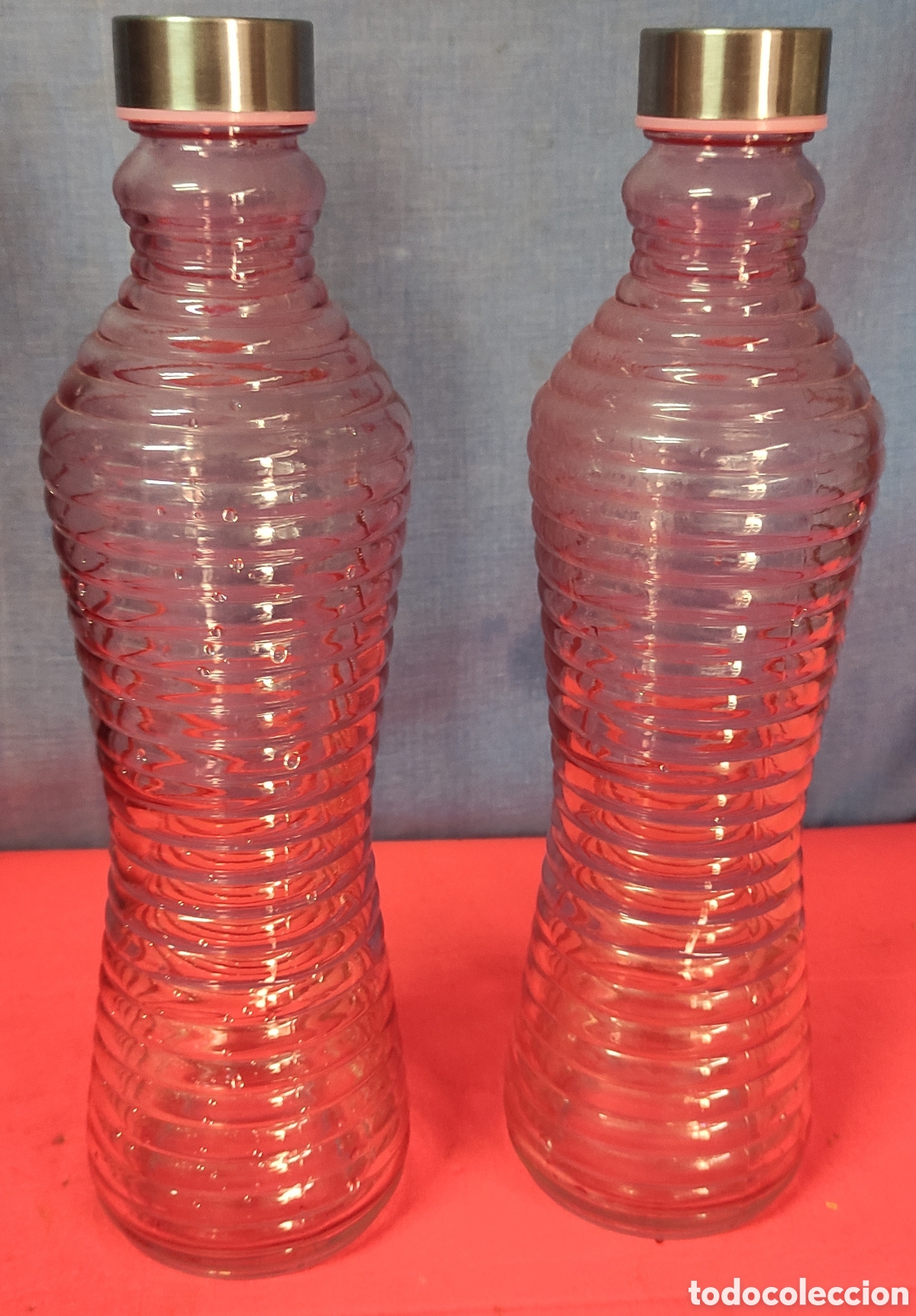 Antig&uuml;edades: Set dos botellas de cristal - Foto 1