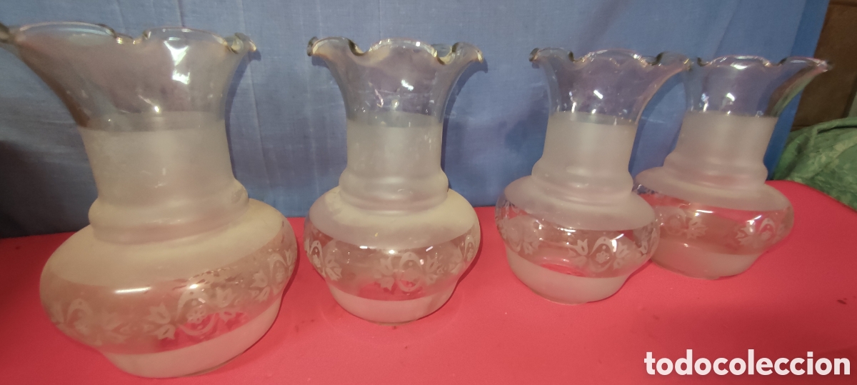 Antig&uuml;edades: Conjunto de 4 tulipas antiguad - Foto 2