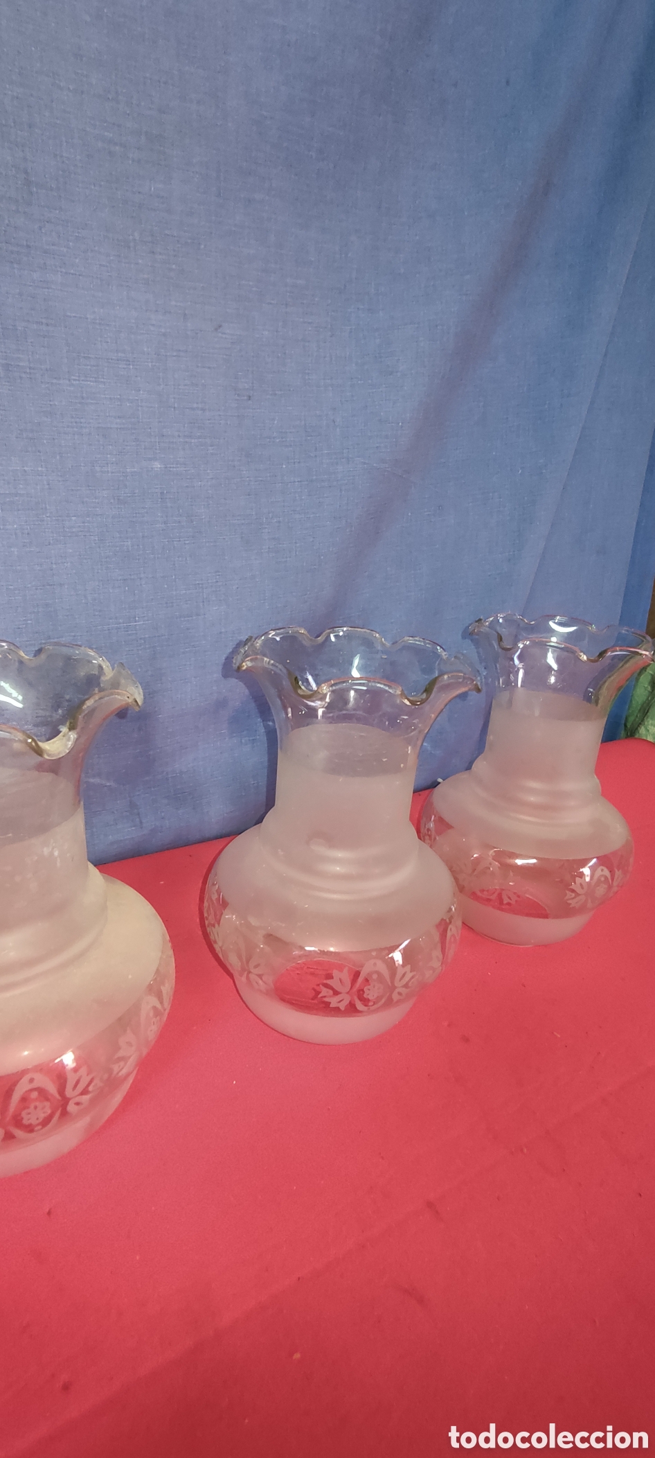 Antig&uuml;edades: Conjunto de 4 tulipas antiguad - Foto 5