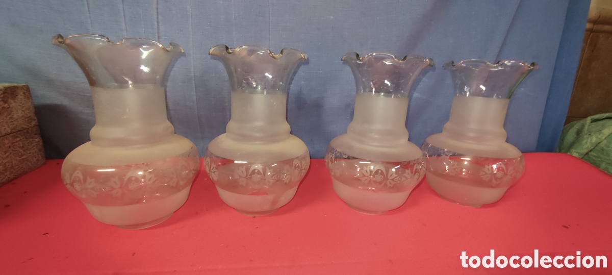 Antig&uuml;edades: Conjunto de 4 tulipas antiguad - Foto 6
