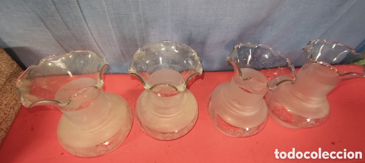 Antig&uuml;edades: Conjunto de 4 tulipas antiguad - Foto 7