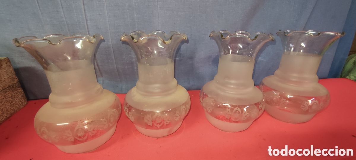 Antig&uuml;edades: Conjunto de 4 tulipas antiguad - Foto 8