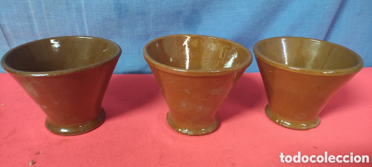 Antig&uuml;edades: Conjunto 3 vasos de cer&aacute;mica - Foto 2