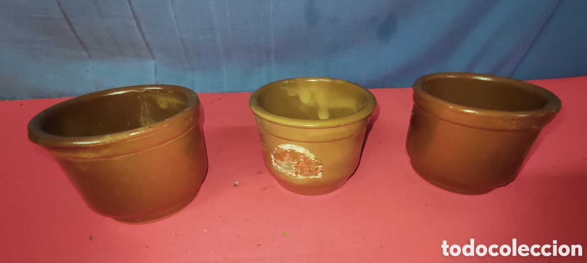 Antig&uuml;edades: Conjunto 3 tarros ceramica - Foto 2
