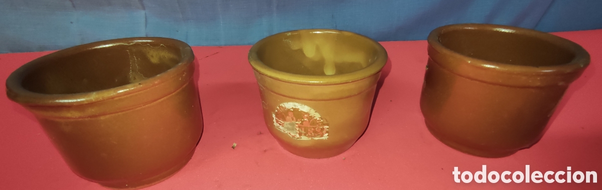 Antig&uuml;edades: Conjunto 3 tarros ceramica - Foto 1