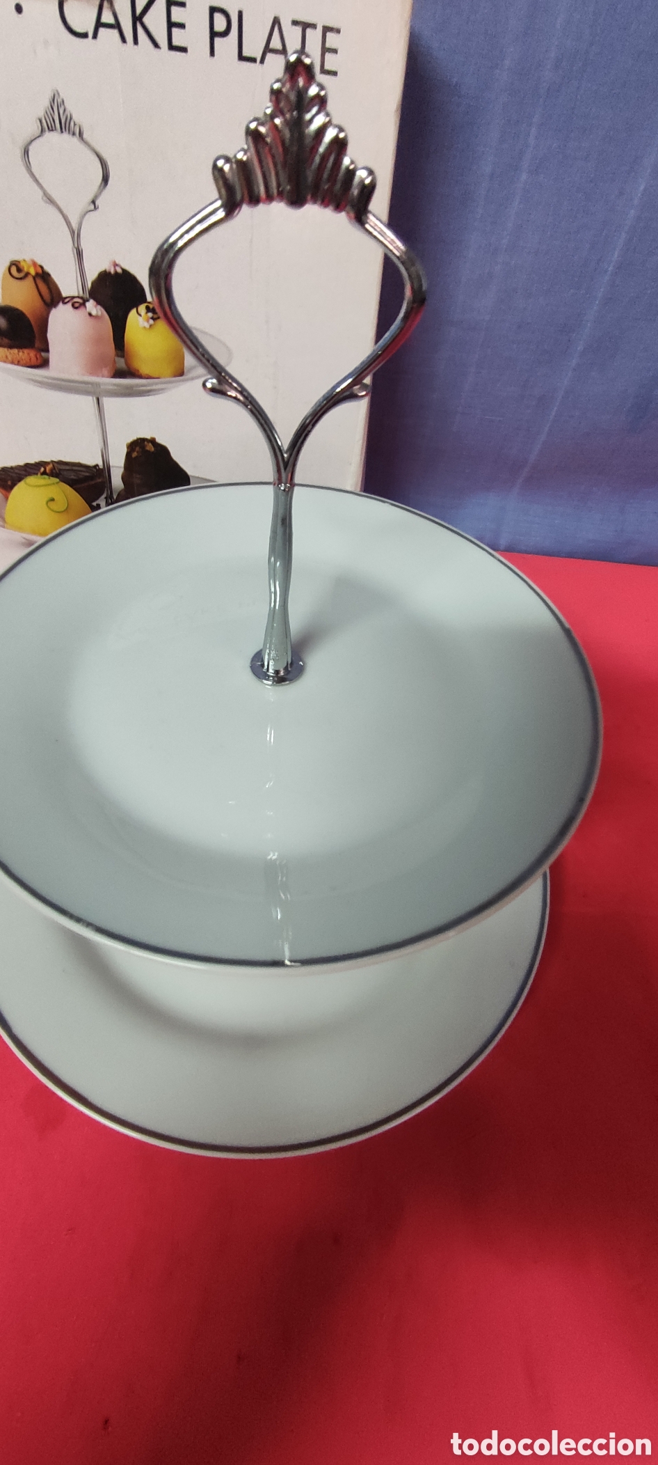 Antig&uuml;edades: Bandeja 2 pisos postres - Foto 4
