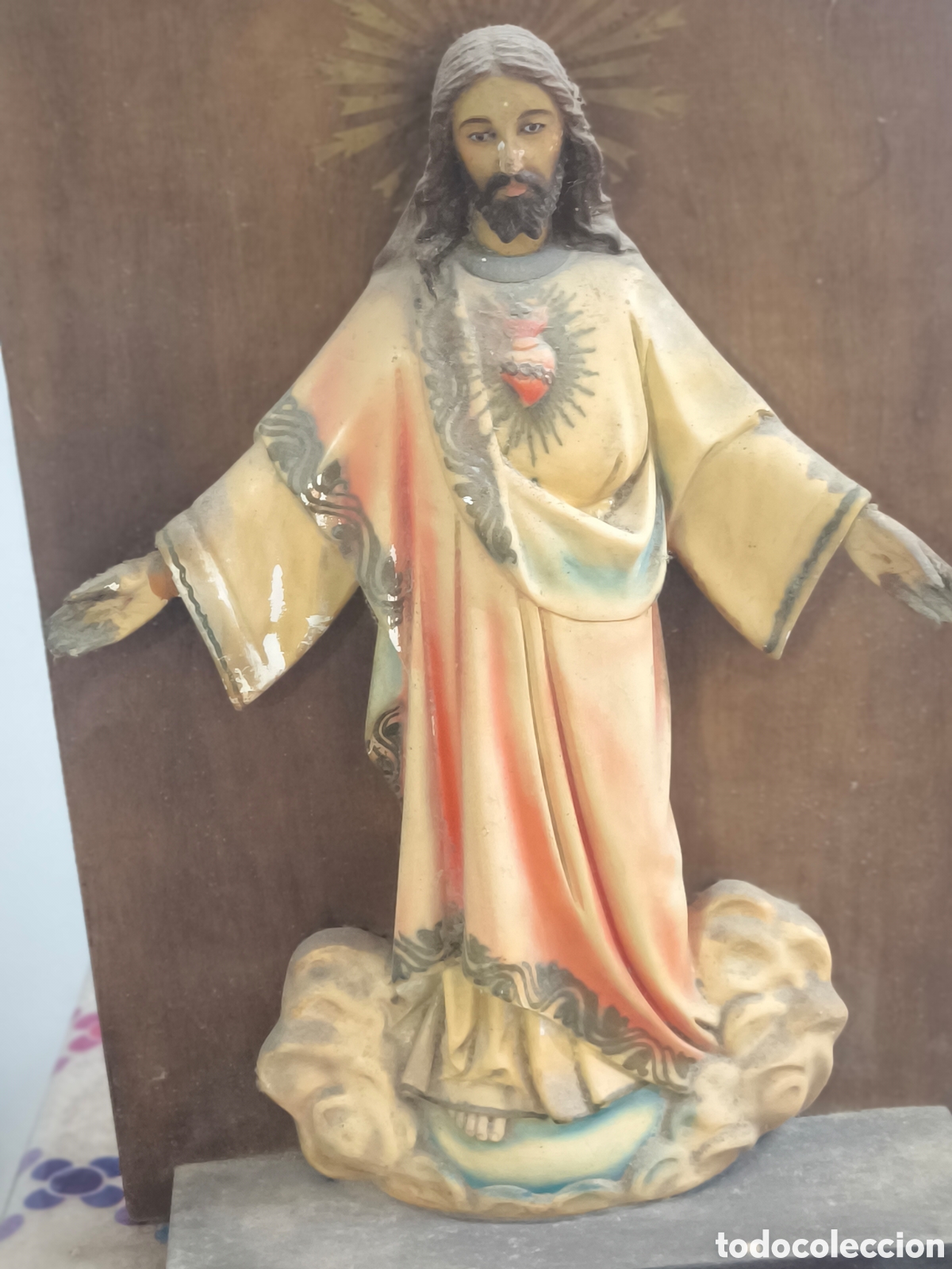 Antig&uuml;edades: Retablo con busto del sagrado coraz&oacute;n - Foto 2