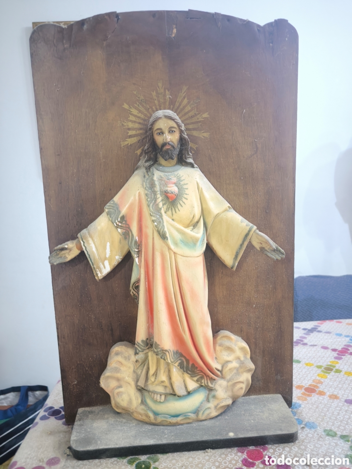 Antig&uuml;edades: Retablo con busto del sagrado coraz&oacute;n - Foto 1