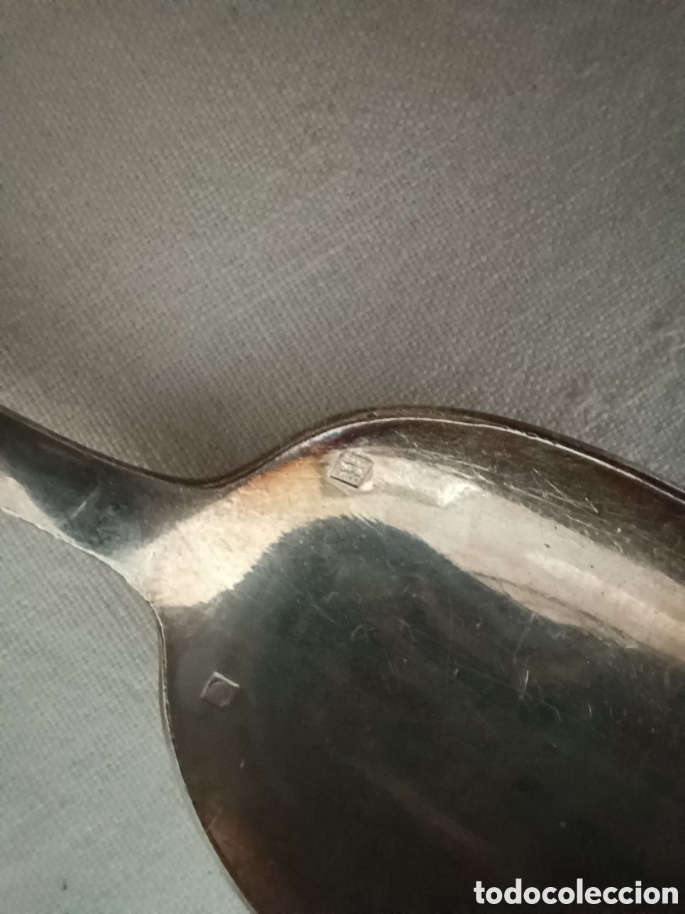 Antig&uuml;edades: 10 cucharras de plata baja en estuche - Foto 5
