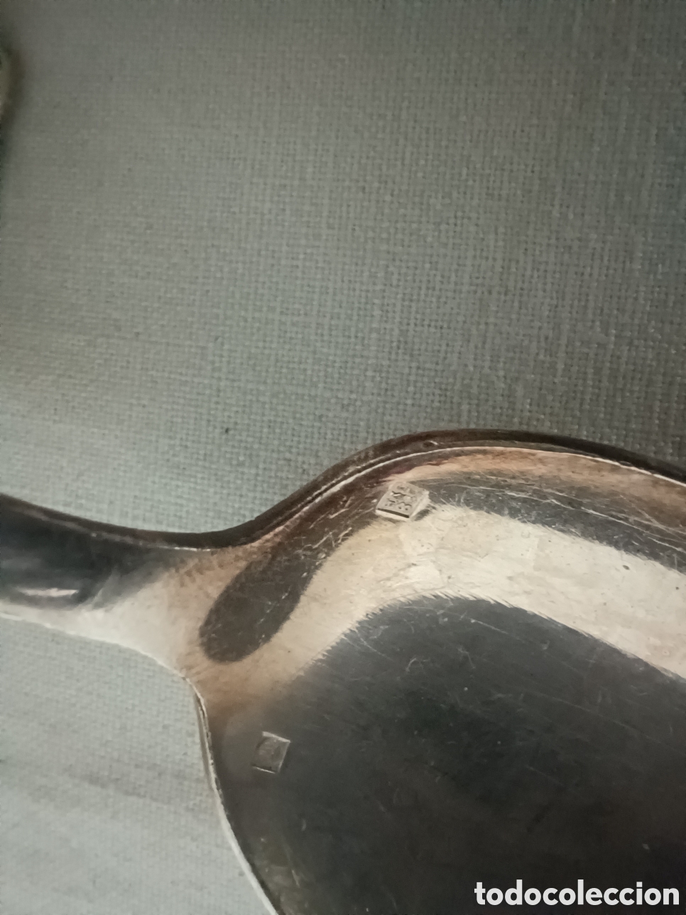Antig&uuml;edades: 10 cucharras de plata baja en estuche - Foto 6