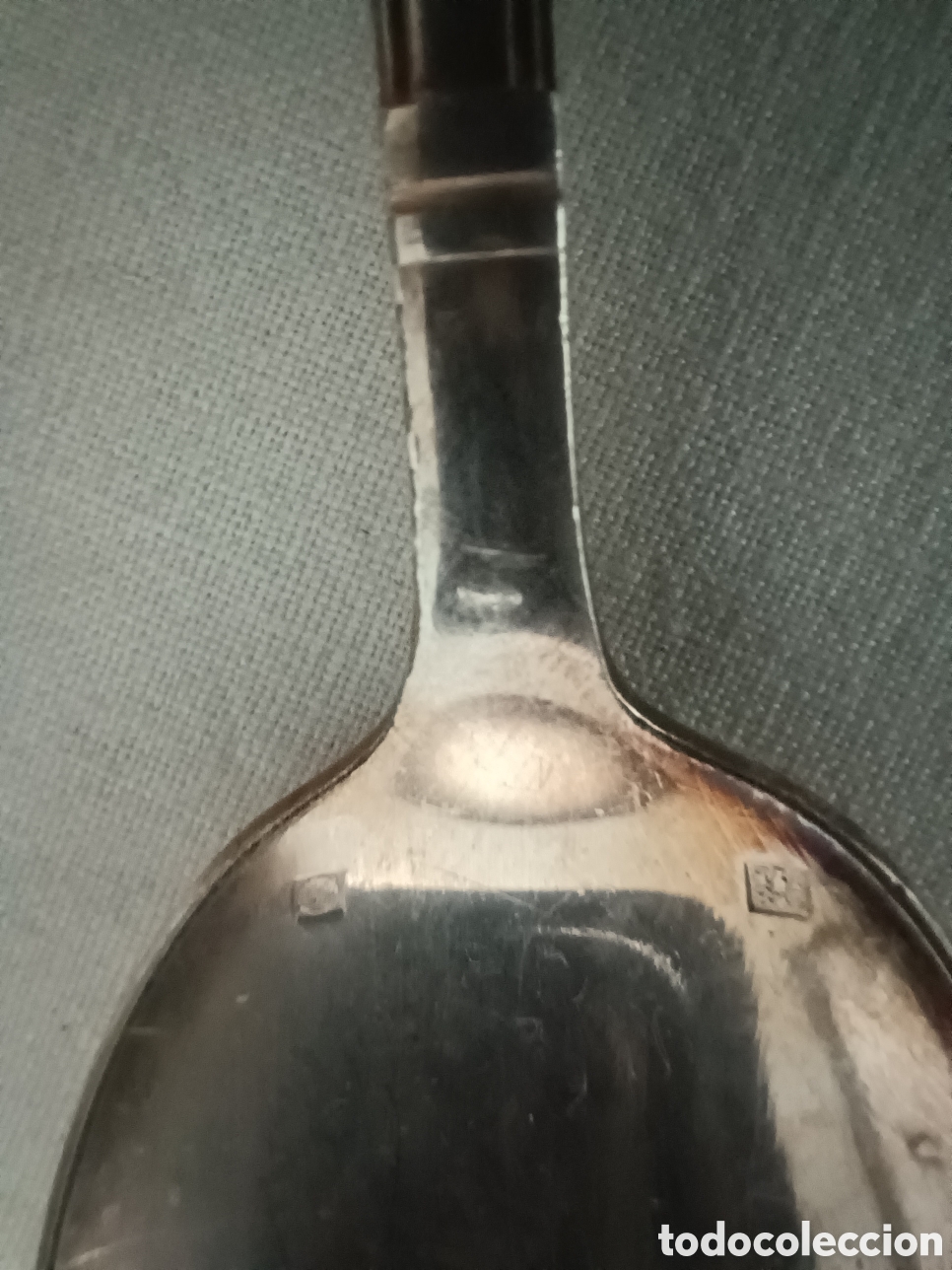 Antig&uuml;edades: 10 cucharras de plata baja en estuche - Foto 7