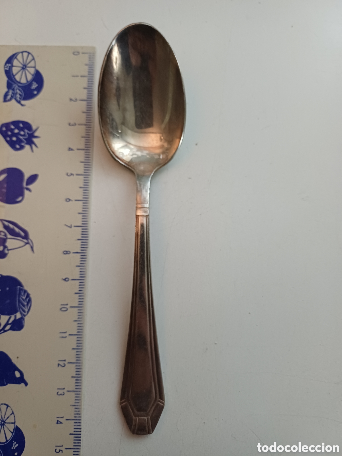 Antig&uuml;edades: 10 cucharras de plata baja en estuche - Foto 9