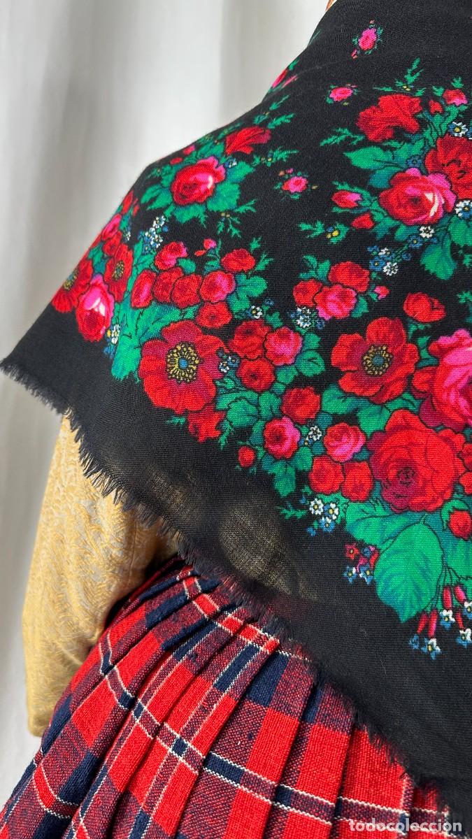 Antig&uuml;edades: Antiguo pa&ntilde;uelo de merino estampado - Foto 3