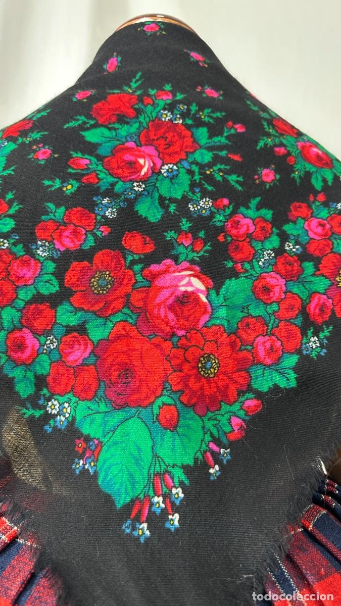 Antig&uuml;edades: Antiguo pa&ntilde;uelo de merino estampado - Foto 4