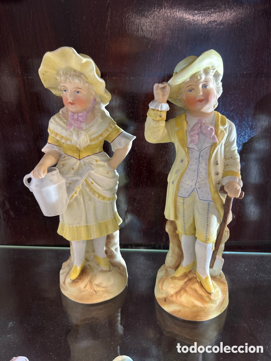 Antig&uuml;edades: Pareja d&eacute; biscuitt franceses - Foto 1