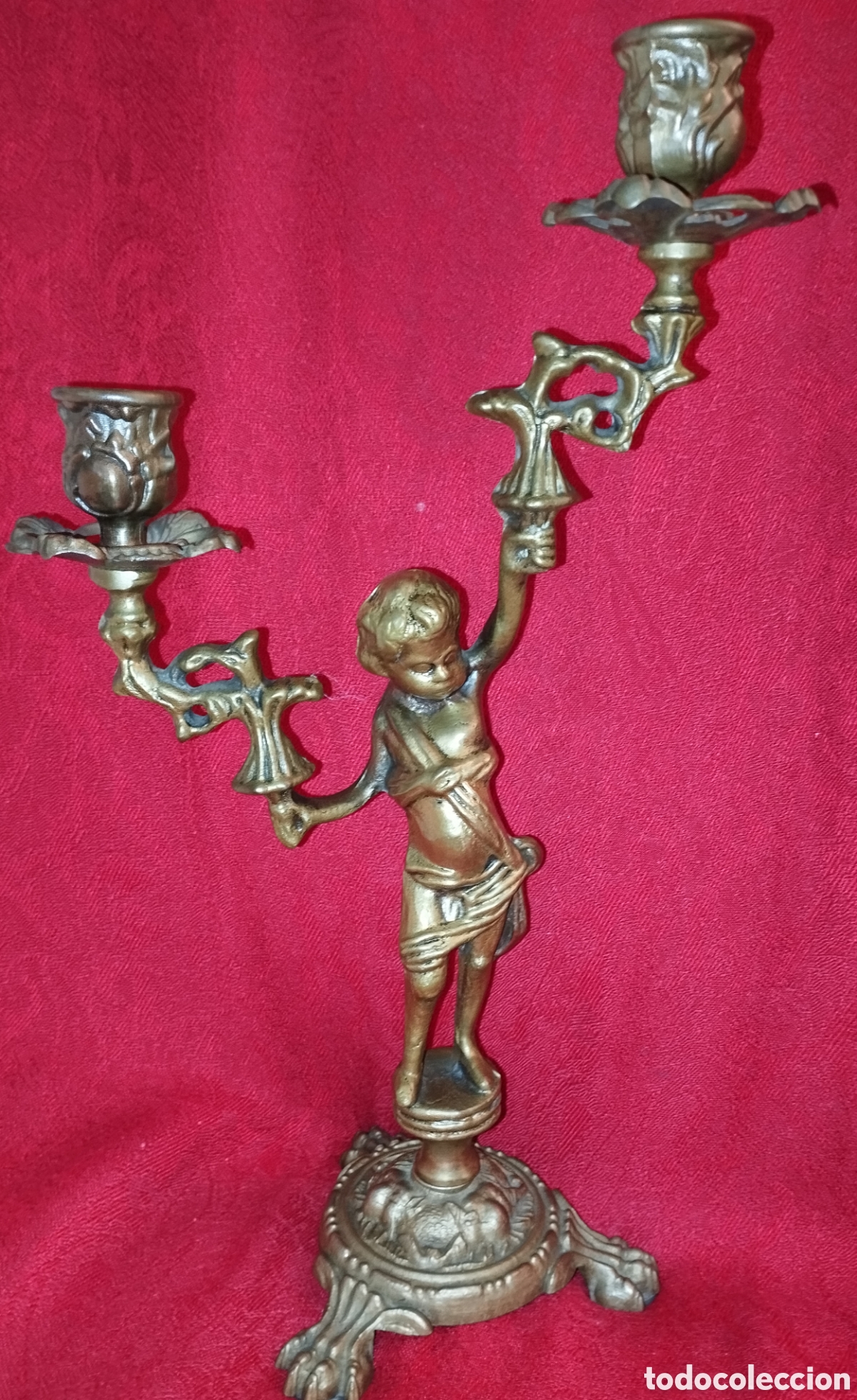 Antig&uuml;edades: Antiguos Candelabros Bronce - Foto 7