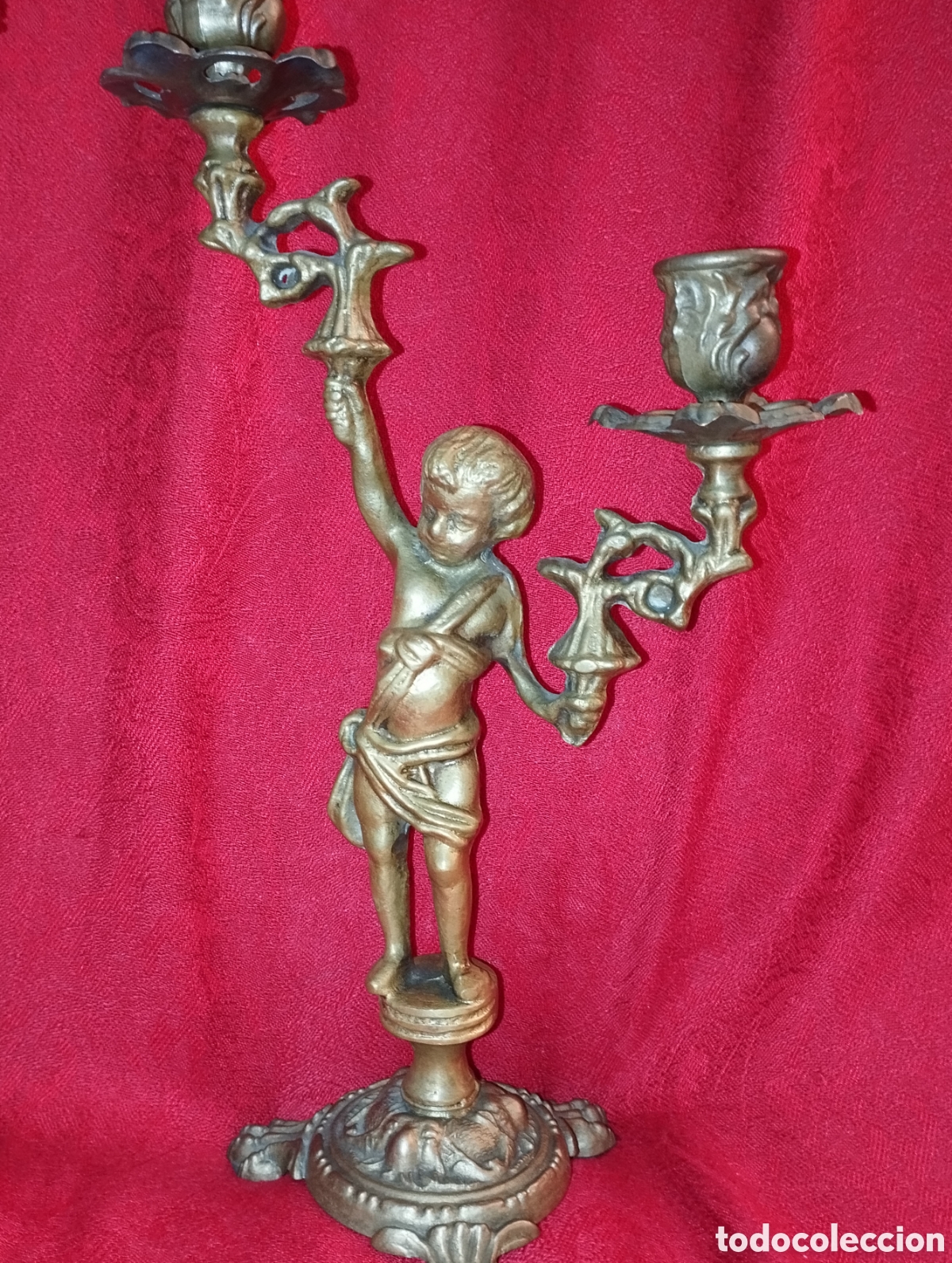 Antig&uuml;edades: Antiguos Candelabros Bronce - Foto 8