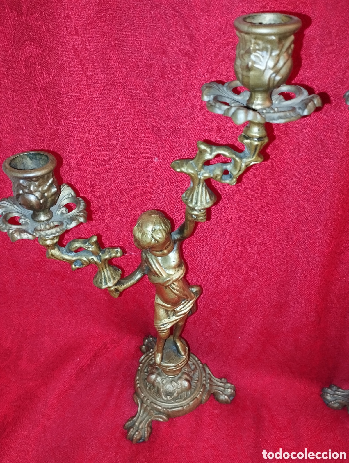Antig&uuml;edades: Antiguos Candelabros Bronce - Foto 9