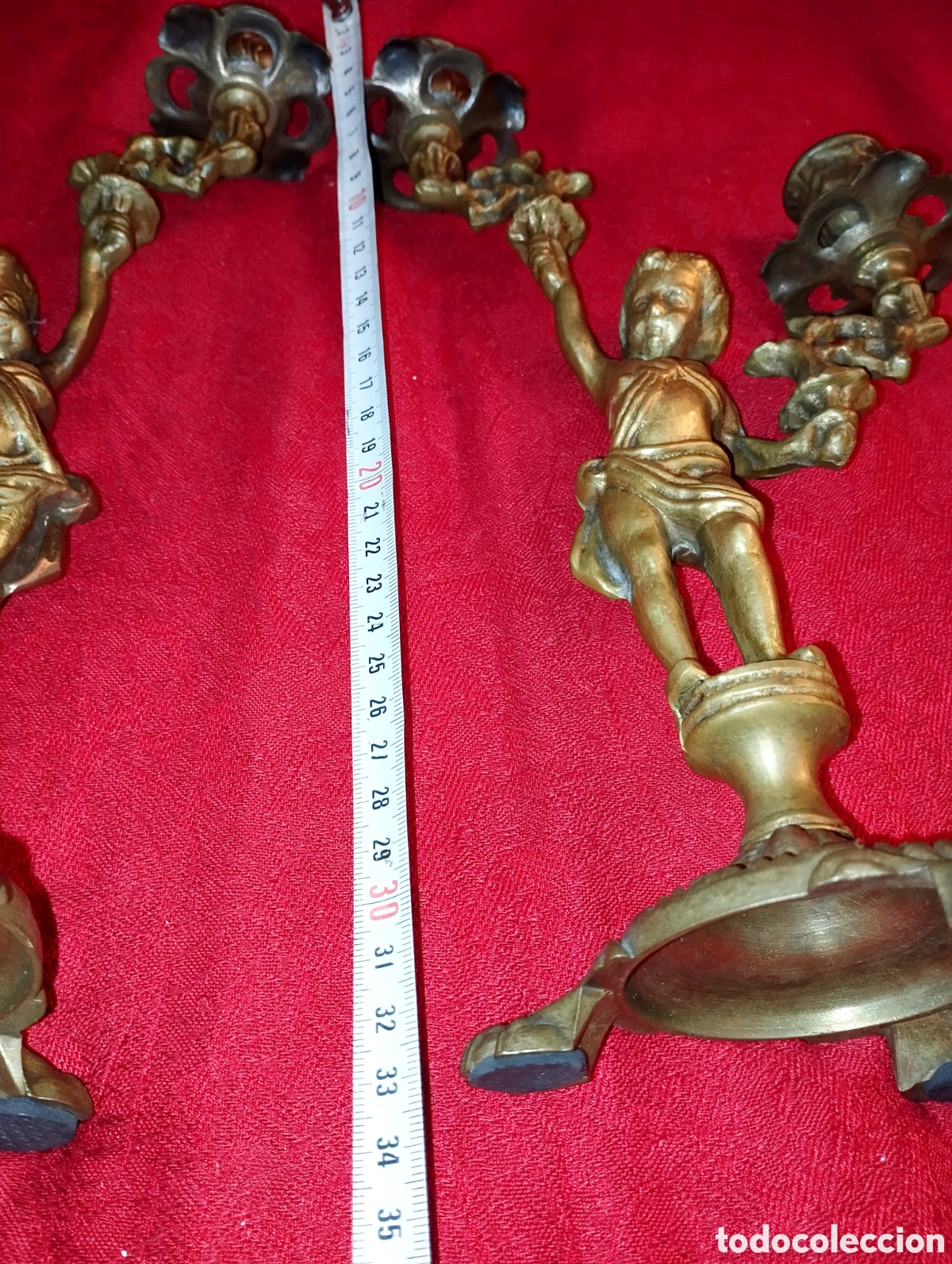 Antig&uuml;edades: Antiguos Candelabros Bronce - Foto 13