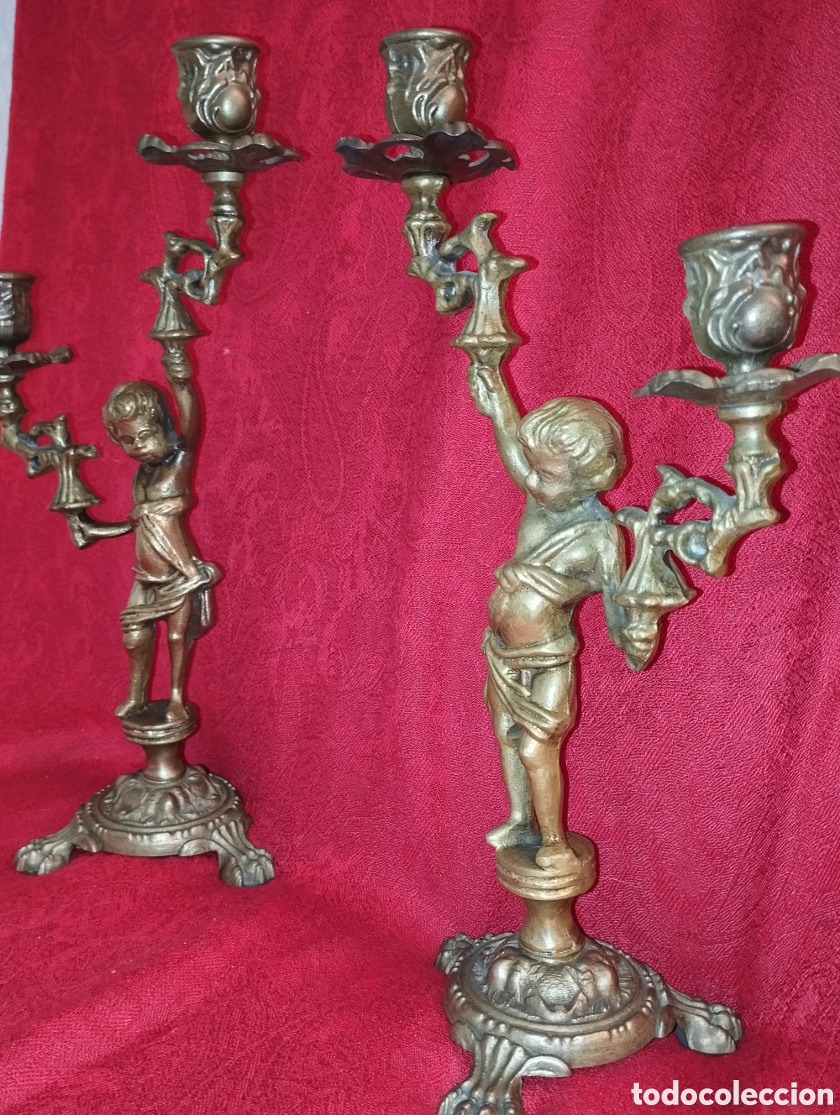 Antig&uuml;edades: Antiguos Candelabros Bronce - Foto 1