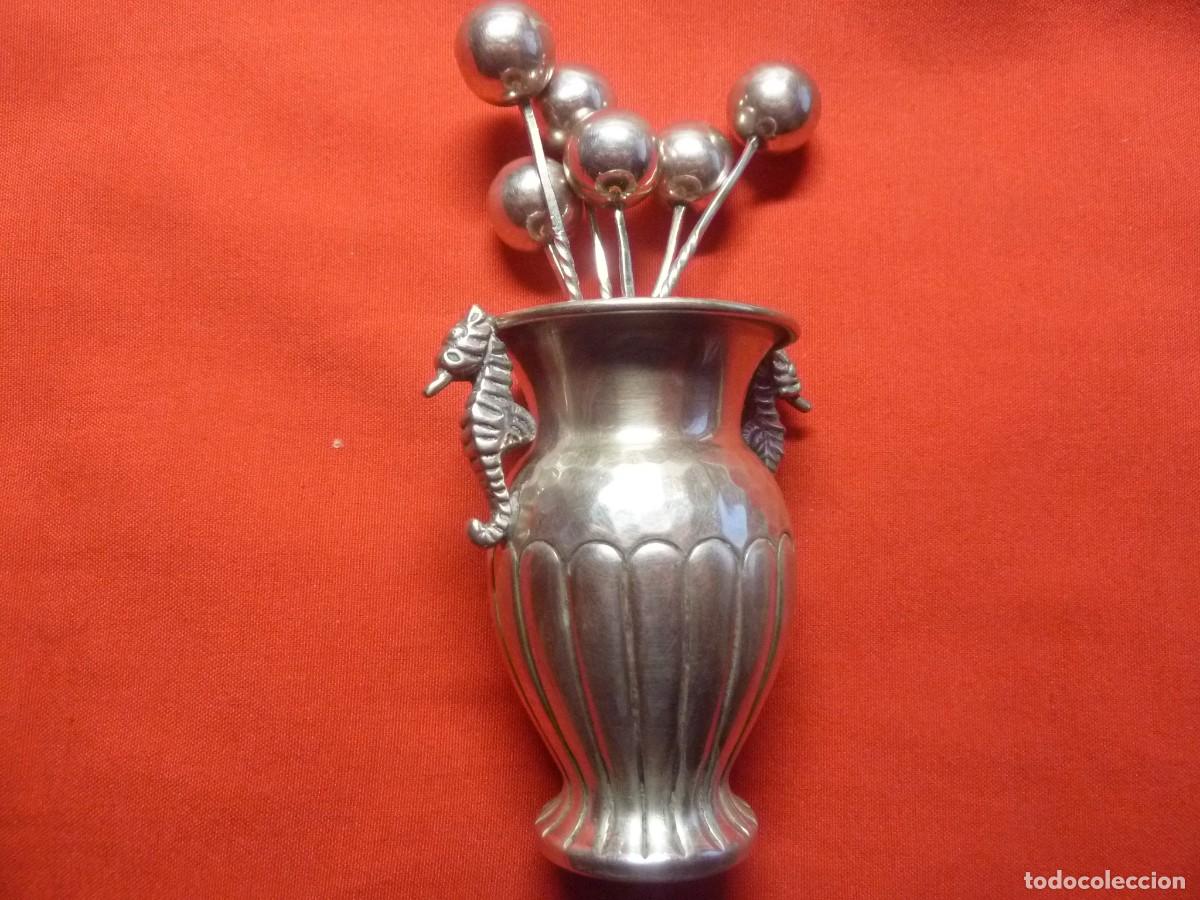 Antig&uuml;edades: PALILLERO EN PLATA CON 6 PINCHOS - Foto 1