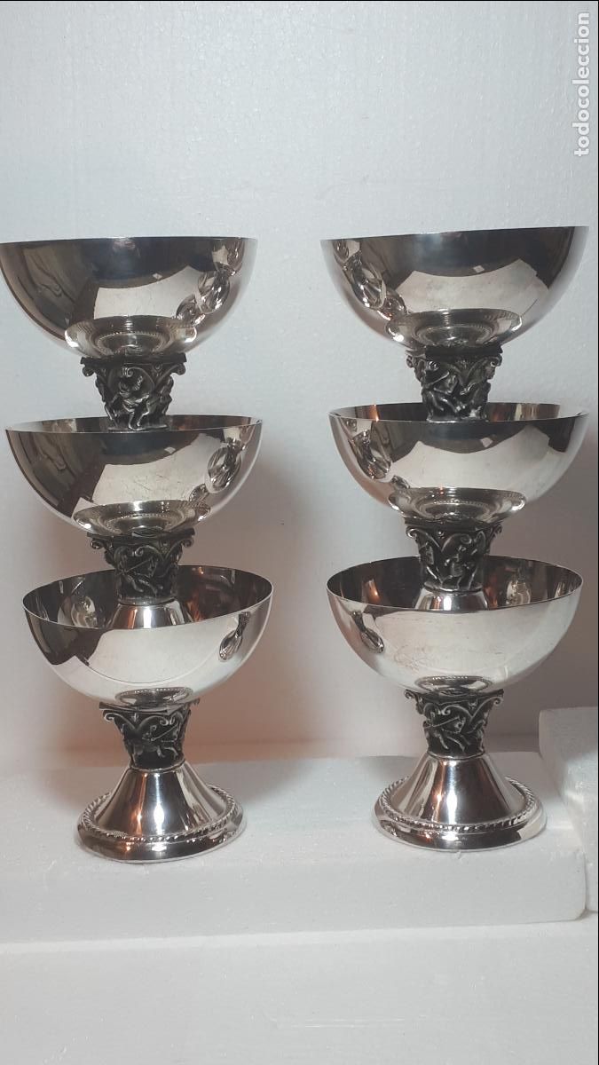 Antig&uuml;edades: Copas de alpaca, juego de 6. - Foto 8