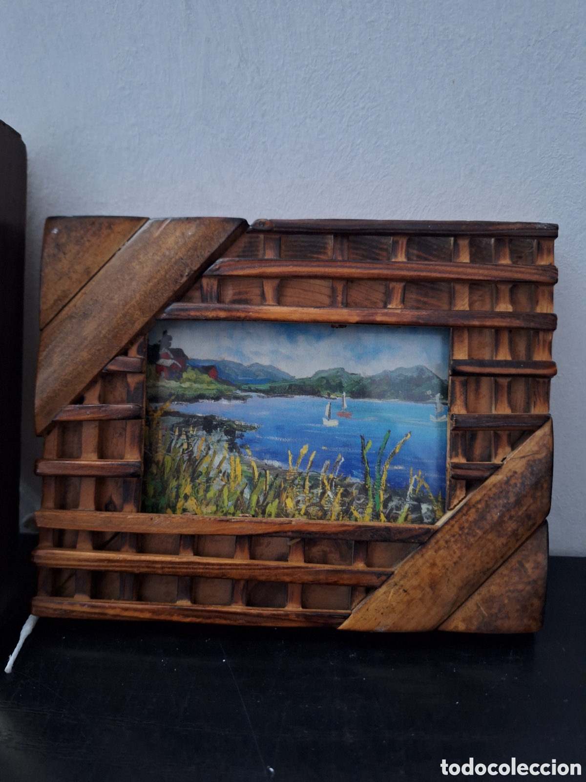 Antig&uuml;edades: Lote de dos marcos dw madera con postales - Foto 3