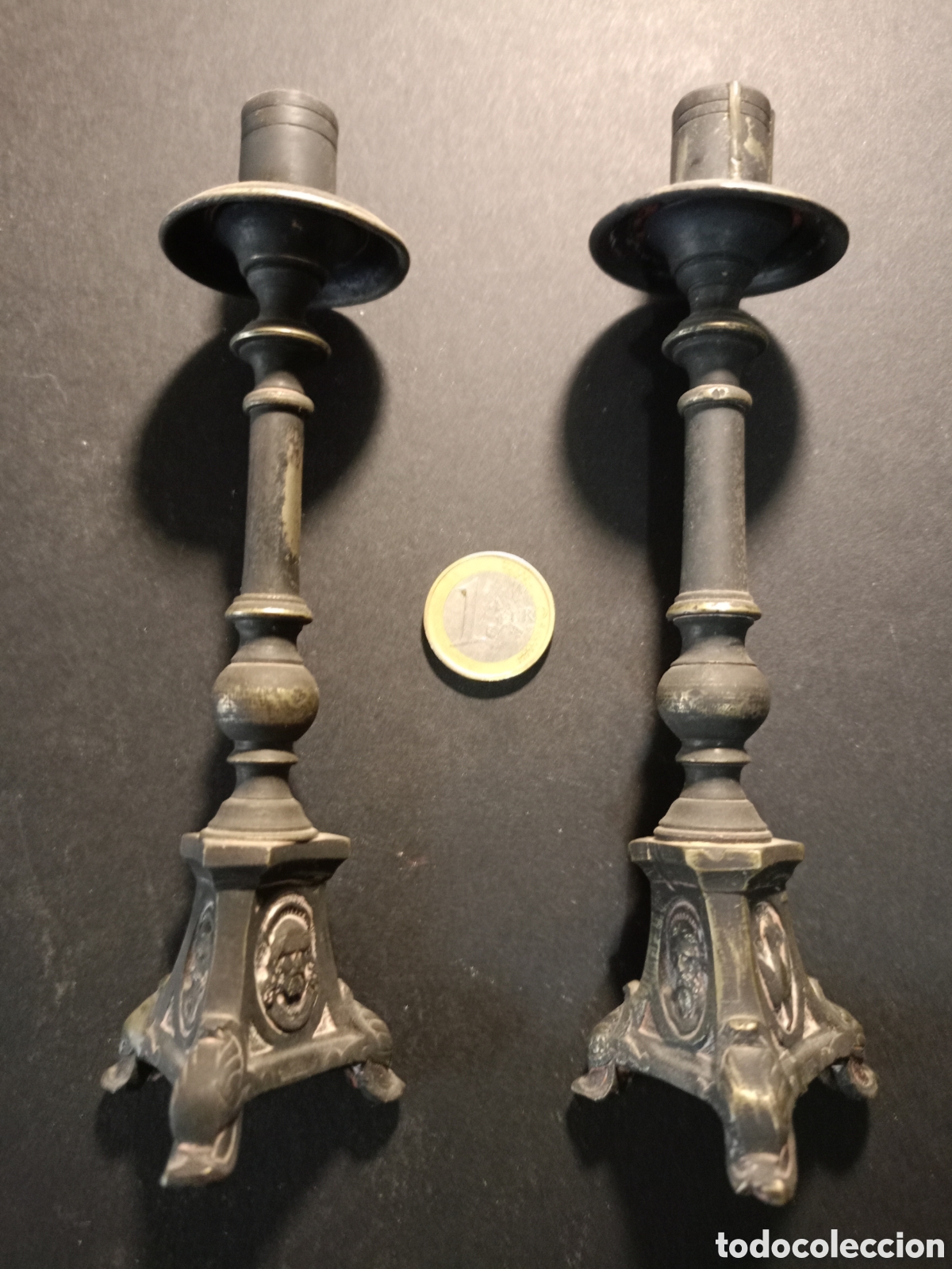 Antig&uuml;edades: CANDELEROS CANDELABROS DE BRONCE - Foto 1
