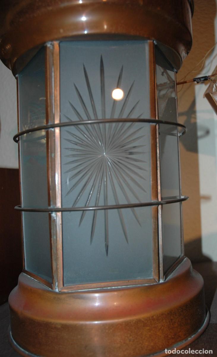 Antig&uuml;edades: FAROL DE LATON Y CRISTAL TALLADO - Foto 4