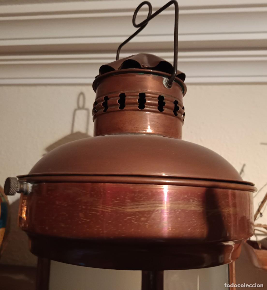 Antig&uuml;edades: FAROL DE LATON Y CRISTAL TALLADO - Foto 5