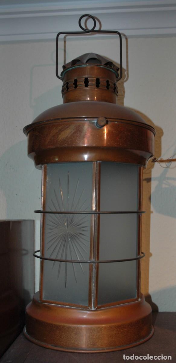 Antig&uuml;edades: FAROL DE LATON Y CRISTAL TALLADO - Foto 6