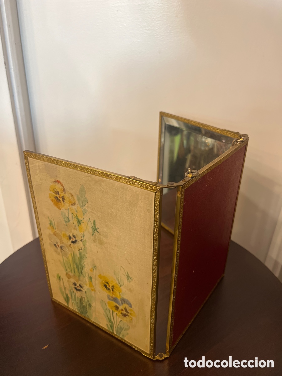 Antig&uuml;edades: ANTIGUO ESPEJO TR&Iacute;PTICO PLEGABLE