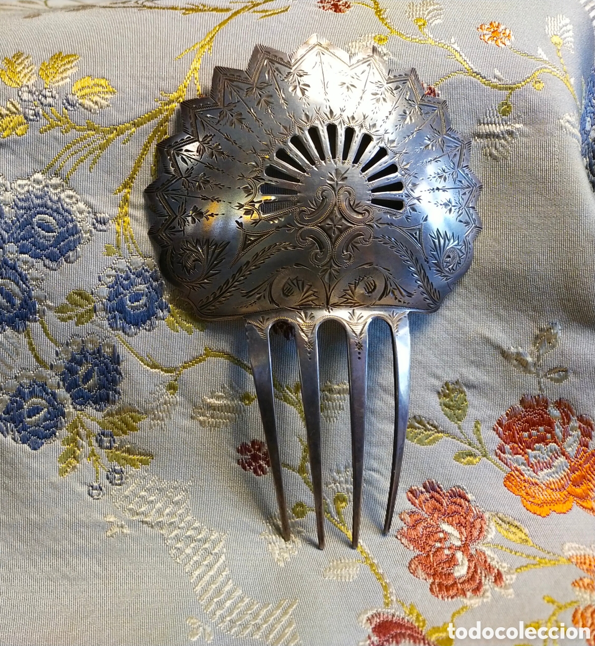 Antig&uuml;edades: Antigua peineta de plata - Foto 5