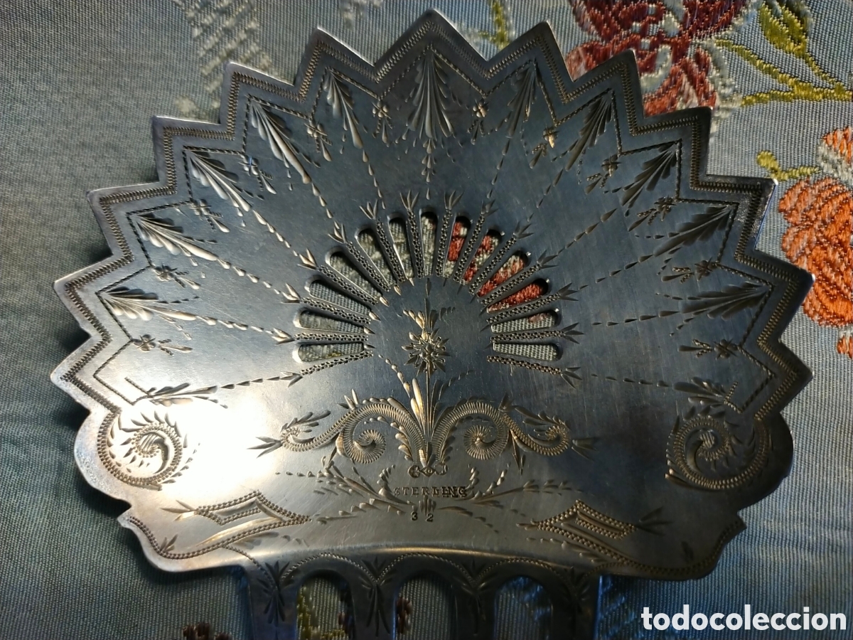 Antig&uuml;edades: Antigua peineta de plata - Foto 8