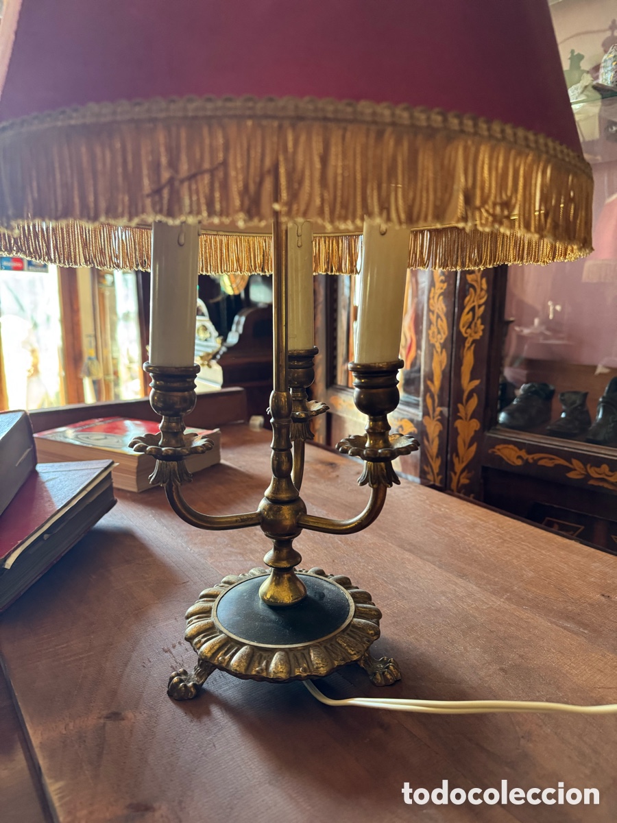 Antig&uuml;edades: L&aacute;mpara de sobremesa en bronce - Foto 2