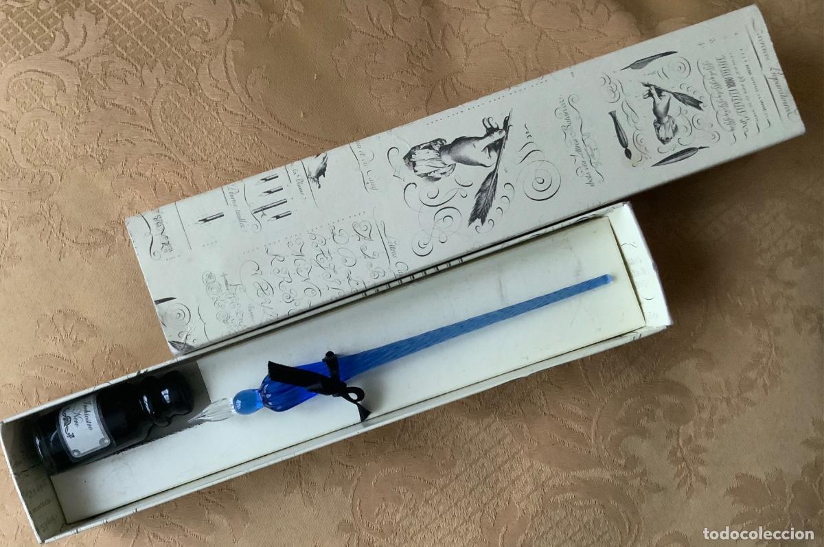 Antig&uuml;edades: PLUMA CRISTAL EN SU ESTUCHE - Foto 1