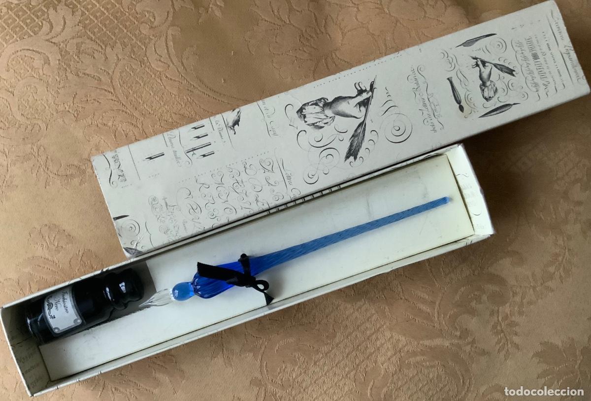 Antig&uuml;edades: PLUMA CRISTAL EN SU ESTUCHE - Foto 2