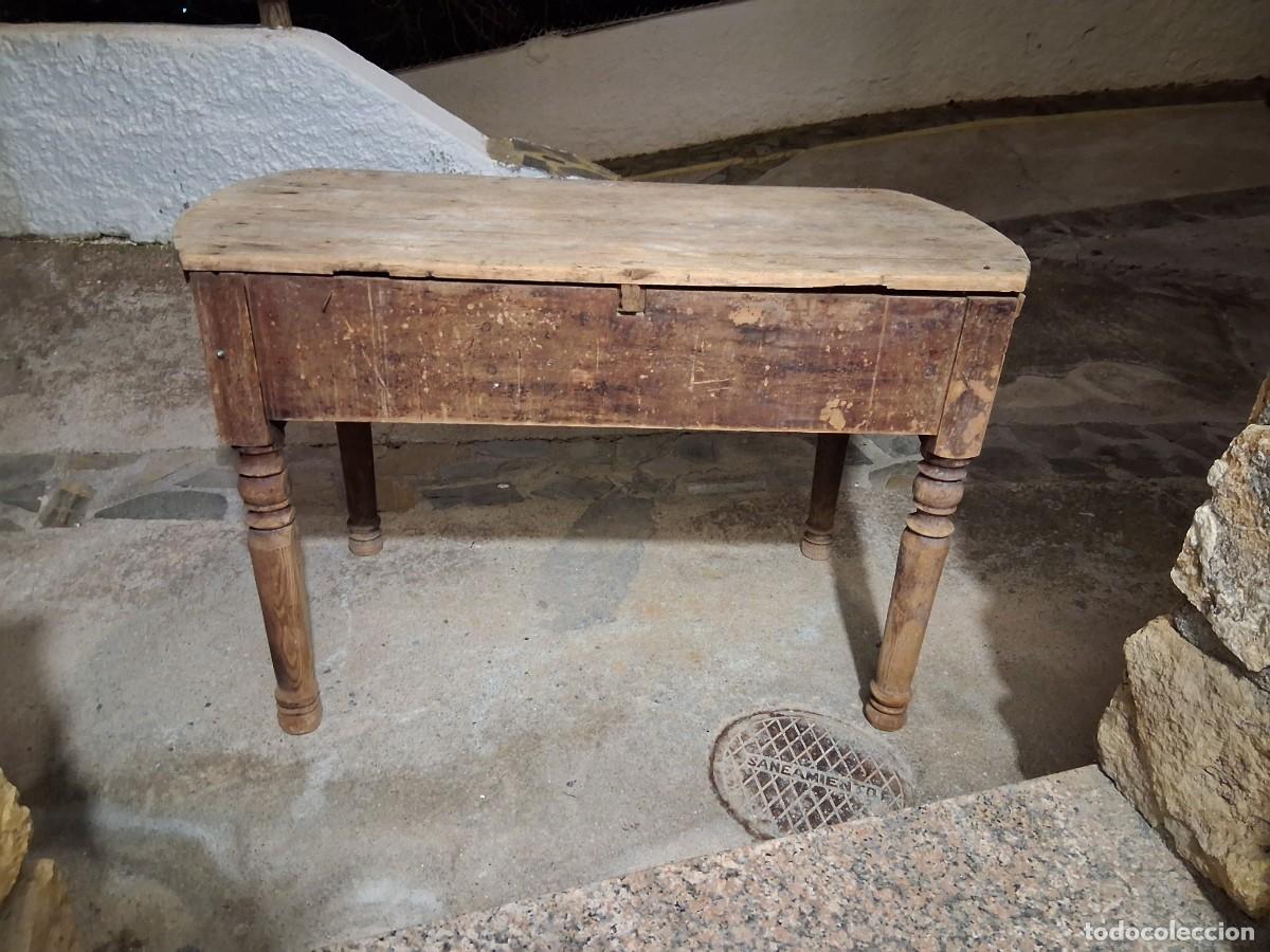 Antig&uuml;edades: Mesa de madera de cortijo tocinera r&uacute;stica - Foto 7