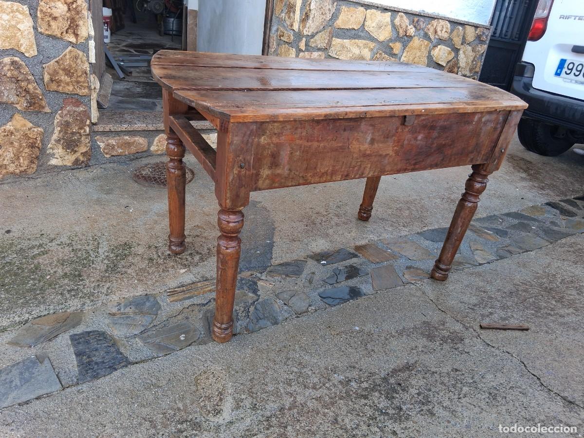 Antig&uuml;edades: Mesa de madera de cortijo tocinera r&uacute;stica - Foto 1