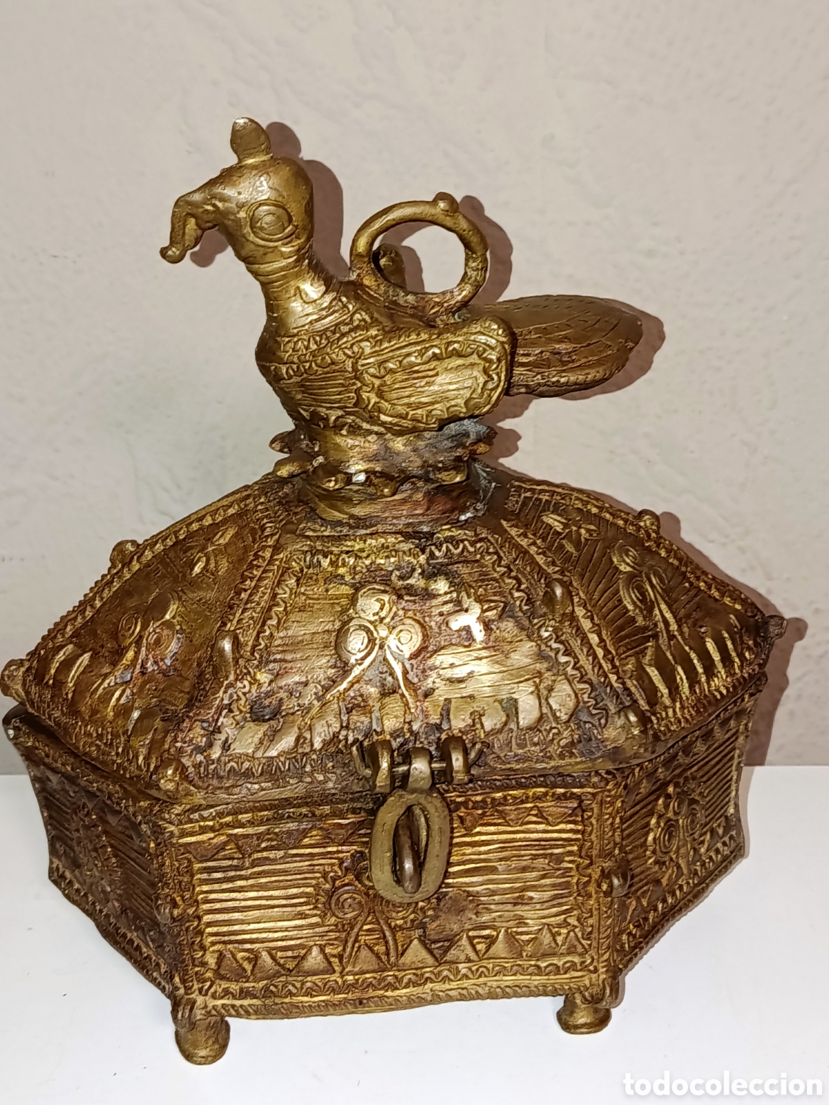 Antig&uuml;edades: Caja India Bronce Antigua Dhokra hecha a mano