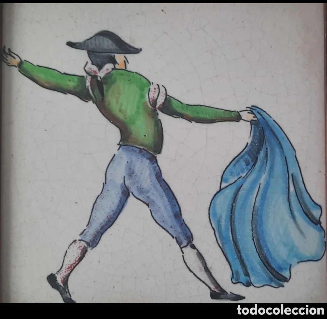 Antig&uuml;edades: Azulejo de cer&aacute;mica esmaltada. - Foto 2