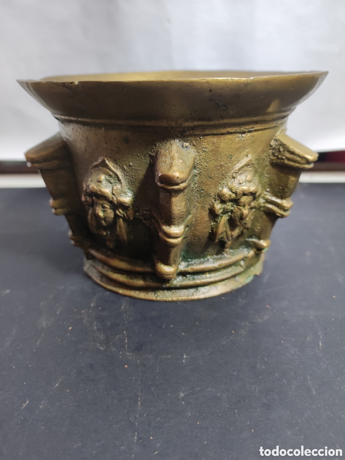 Antig&uuml;edades: Almirez de bronce sin mano - Foto 1