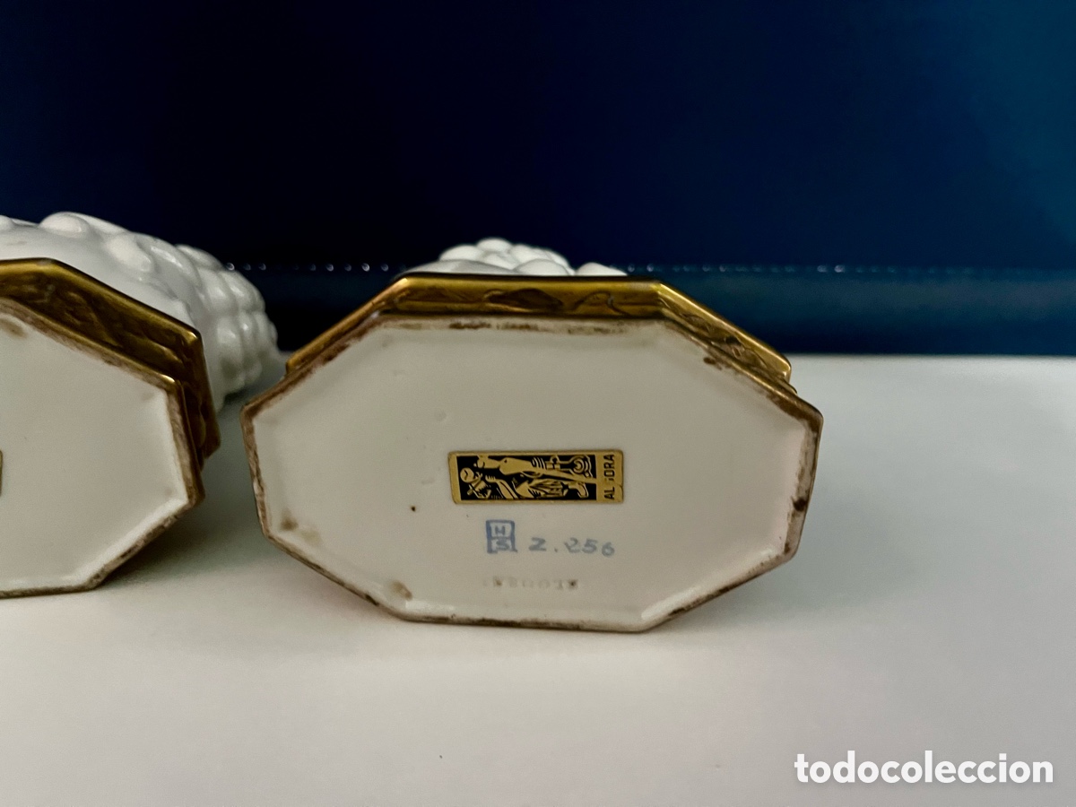 Antig&uuml;edades: Pareja perros leones foo quimeras de porcelana Algora - Foto 3
