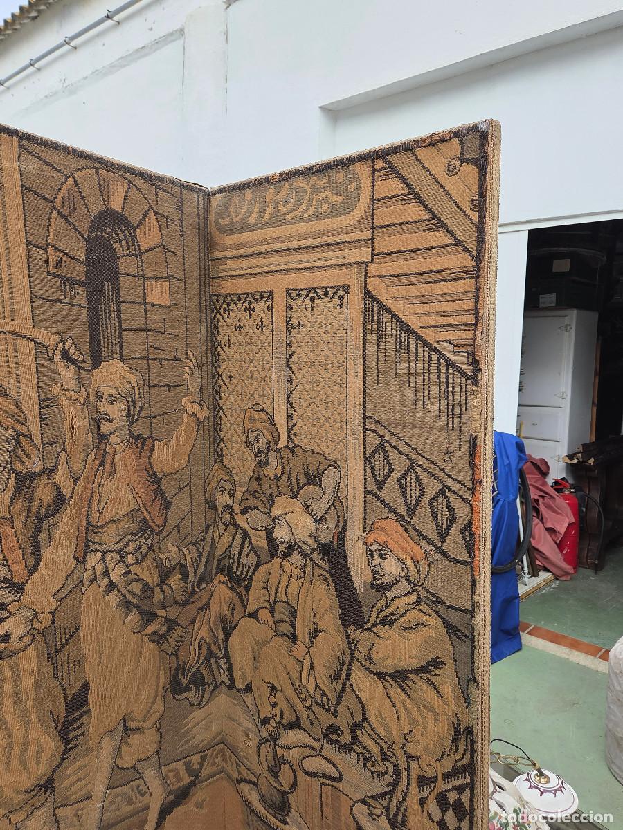 Antig&uuml;edades: biombo con tapiz antiguo - Foto 6
