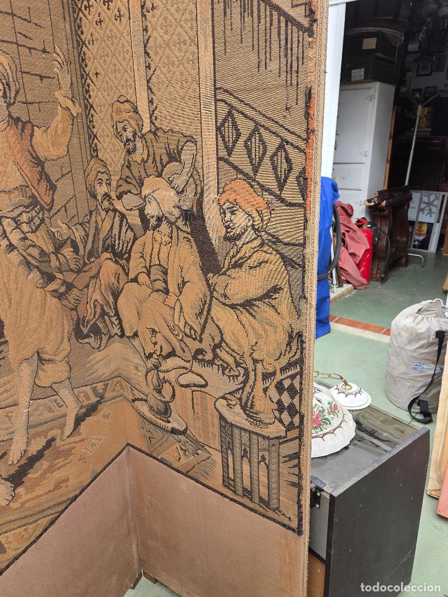 Antig&uuml;edades: biombo con tapiz antiguo - Foto 7