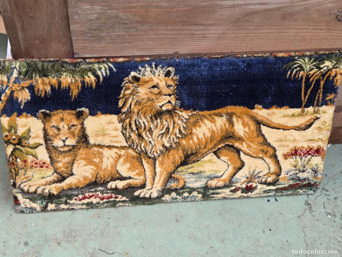 Antig&uuml;edades: tapiz vintage de leones - Foto 1