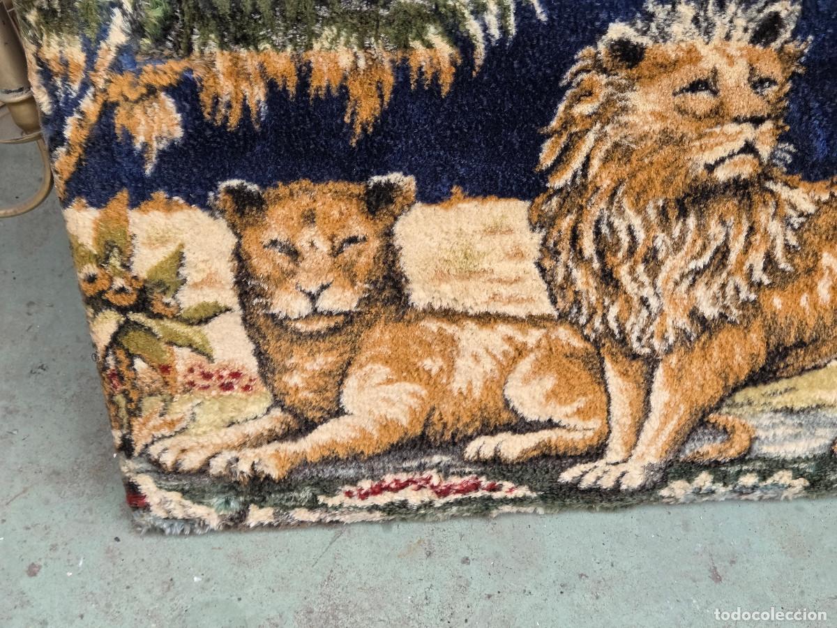 Antig&uuml;edades: tapiz vintage de leones - Foto 2