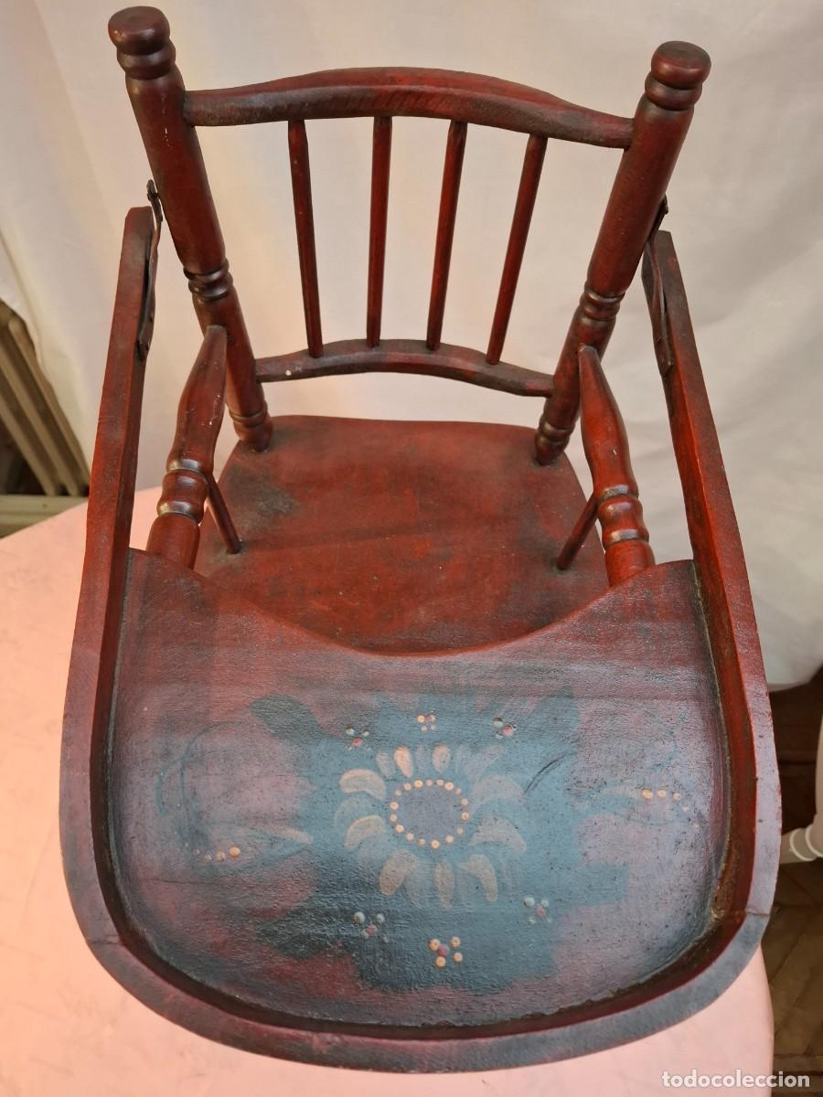 Antig&uuml;edades: TRONA ANTIGUA DE MADERA PARA BEBE - Foto 6